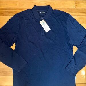 Selected Homme Men’s Navy Long Sleeve Polo Shirt | Medium | NWT